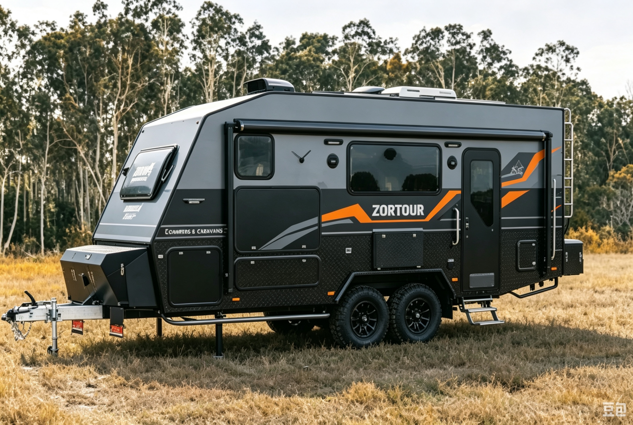 Tandem axle off-road caravan
